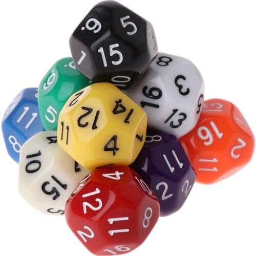 10pcs 16 Sided Dice D16 Polyhedral Dices For Table Games