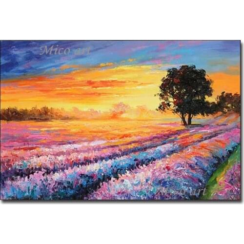 100% Hand Painted Landscape Flower Oil Painting Modern Wall Decor Art Canvas Wall Knife Paintings Scenery Wall Pictures Artwork