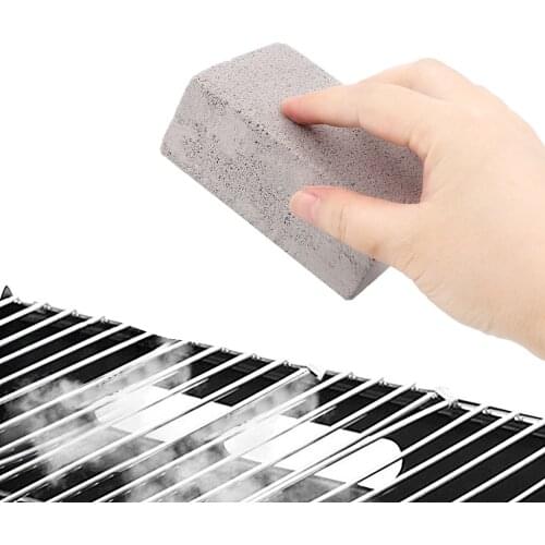 HOOMIN 2Pcs BBQ Cleaning Stone Barbecue Scraper Griddle Handheld Removing Stains Brush BBQ Grill Cleaning Brick Block