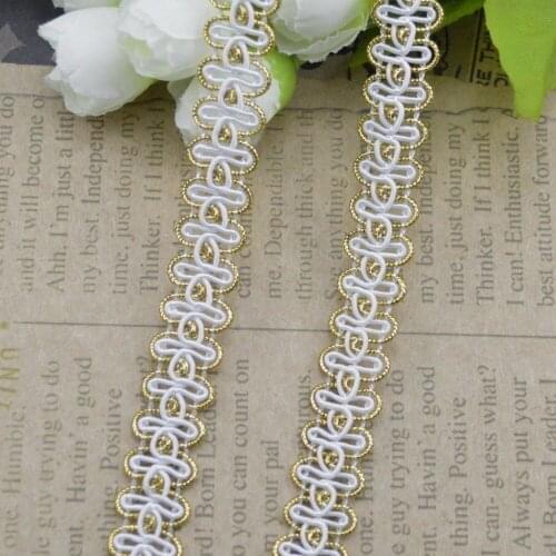 30Meters High Qulality DIY Clothes Accessories Cheap Curve Lace Trim Sewing Lace Gold White Centipede Braided Ribbon Lace