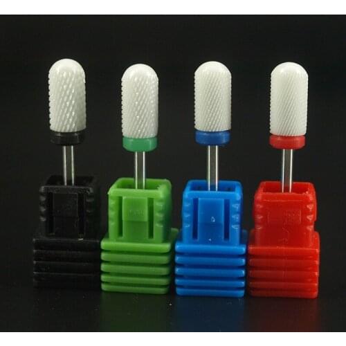 4Pcs/set Round nail art salon Ceramic nail drill bit mill Cutter file for nail art electric drill manicure machine Accessories