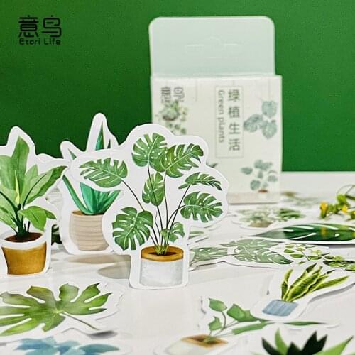 46 pcs/box Green plants Decorative Stickers Scrapbooking diy Stick Label Diary Stationery Album Journal Sticker