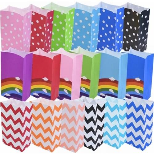 5pcs Polka Dot Paper Bags Open Top Bag Treat Gift Packing Party Favor Candy Bags for Wedding Birthday Party Supplies