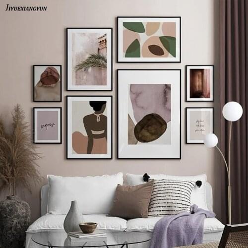 Plant Canvas Painting Girl Back view Posters And Prints Fashion Woman Wall Art Boho Style Picture For Living Room Decor