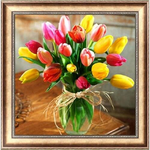Tulip 5D Diamond Embroidery DIY Craft Painting Cross Stitch Mosaic Home Decor 30*30cm-F1FB