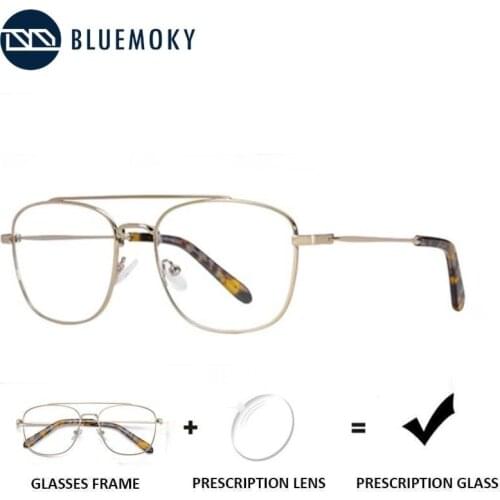 BLUEMOKY Square Prescription Progressive Eyeglasses Men Photochromic Anti Blue Light Eyewear Business Style Optical Glasses