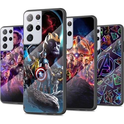 Marvel The Avengers Tempered Glass Cover For Samsung Galaxy S21 Plus Ultra M21 M31 M51 A52 A72 Phone Case Coque