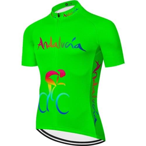 Fluo GREEN ANDALUCIA mens cycling jersey mtb Maillot bike clothing tenue cyclisme Bicycle jersey spain abbigliamento ciclismo