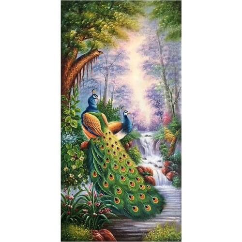 Forest Green Peacocks Diamond Painting Round Full Drill Animal Scenic Nouveaute DIY Mosaic Embroidery 5D Cross Stitch Home Decor