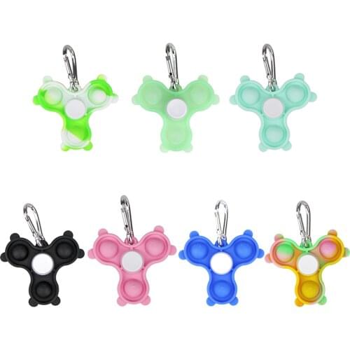 Bear Push Bubble Keychain Fingertip Gyroscope Pendant Sensory Toy Anti-stress Relaxing Fidget Autism Toys Stress Relieve