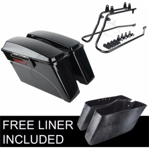 Motorcycle Saddle Bags Saddlebag Latch Keys Conversion Brackets For Harley Softail Slim Fat Boy CVO Breakout 1986-2013