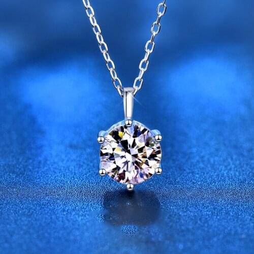 Moissanite Necklace 1ct 2ct 2g 2.4g White Diamond 45cm 925 Silver Necklaces For Women Wedding Pendants Jewelry Valentines Day