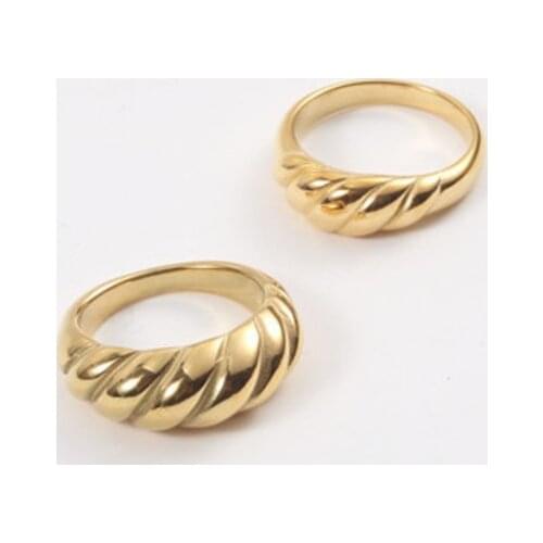 Irregular Trendy Rings Stainless Steel For Women Design Plated Gold Luxury Korean Style Gothic Accessories Fashion Jewelry
