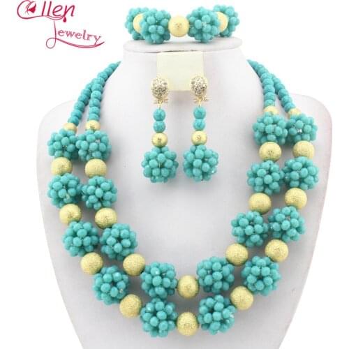 Nigerian Wedding African Crystal Balls Jewelry Sets African Beads Jewelry Sets W8180