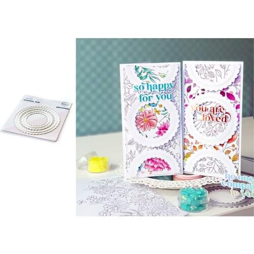 2021 New Arrival DIY Circle Background Frame Metal Cutting Dies Stencil Craft Mould Decor Template for Scrapbooking Design Model