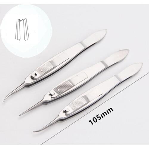 1pcs ophthalmic surgical instruments Stern-Castroviejo Fixation Forceps Straight/Left/ Right 1x2 teeth, 0.5mm with lock