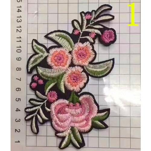 Dyed polyester yarn embroidery flower sew-on patches, BAG, CLOTHES, SHOES colorful patches,WW170717D