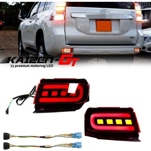 Car Rear Bumper Reflector LED Lights For 2010-2019 Toyota Land Cruiser Prado 150 LC150 FJ150 GRJ150 Tail, Brake & Rear Fog Light
