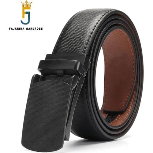 FAJARINA New Arrival Design Quality Genuine Leather Black Automatic Belt Mens Casual 35mm Width Belts for Men Ornament N17FJ824
