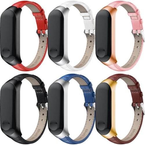 Strap For Xiaomi MI Band 4 3 Luxury Genuine Leather Watch Band Women Mens Watches Bracelet Sport Casual Wristband For Miband 4