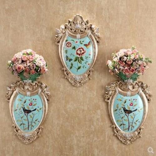 European-style home wall decoration crafts, hanging wall, creative wall retro vase, home office restaurant ornaments