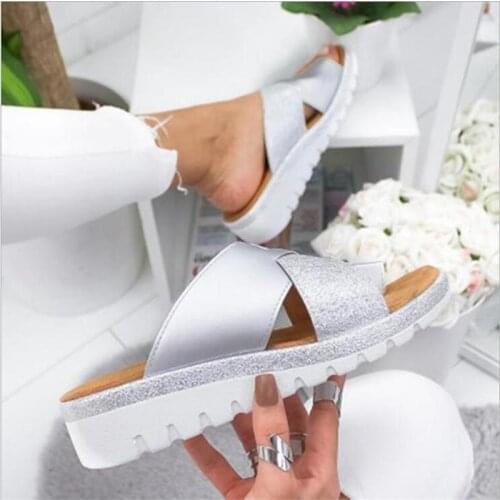 2021 Summer Women Shoes Artificial Slippers Orthopedic Bunion Corrector Comfy Platform Ladies Casual Big Toe Correction Sandal