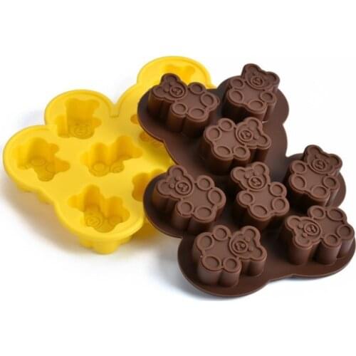 Silicone Cake Mold Bear DIY Chocolate Baking Molds Handmade Soap Mold Ice Cube Moulds D905