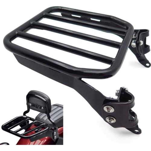 Sport Luggage Rack Holdfast Upright Black For Harley 18-20 Softail Slim Street Bob Heritage Deluxe Aftermarket Motorcycle Parts