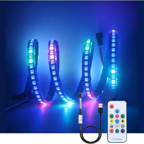 USB Pixel Smart LED Strip Kit WS2812 WS2812B Addressable Tape 14Keys Remote Controller For TV Back Under Cabinet Lamp DC5V 1-5M