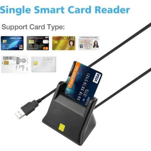 Wiisdatek USB 2.0 Smart Card Reader Memory for ID Bank EMV IC Chip Smart Card Reader/Writer