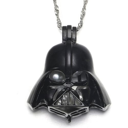 Harong Star Cage Pearl Name Necklace Pendant Stainless Steel Chain Charm Vintage Jewelry Long Necklace Women Cute DIY Gift