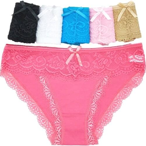 12pcs/Pack Woman Briefs Ladies Sexy Lace Panties Underwear Transparent Womens Underpants Female Floral Panty Lingerie Intimates