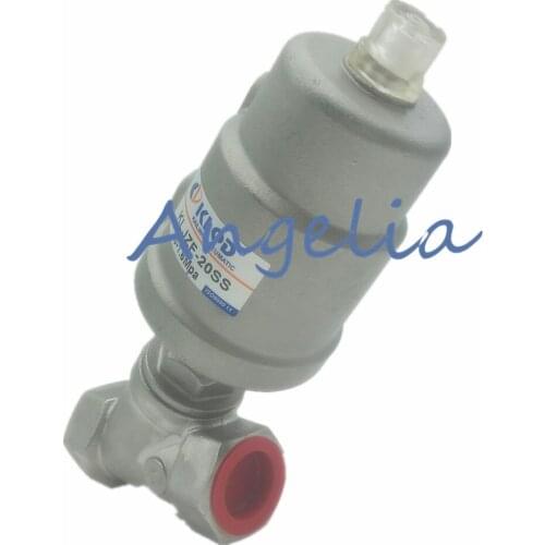 1/2" NPT Thread Stainless Steel 304 Double Acting Air Actuated Angle Seat Valve