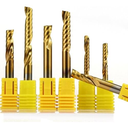 1pc 6mm shank carbide spiral end mill titanium coated single flute end mill 1 flute cnc engraving bit end mill