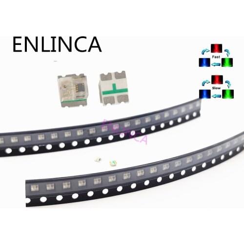 100Pcs 0807 Slow And Fast Flashing RGB SMD Led Lamp 0805 RGB Slow Fast Flash Diode Colorful Diodes DIY LED
