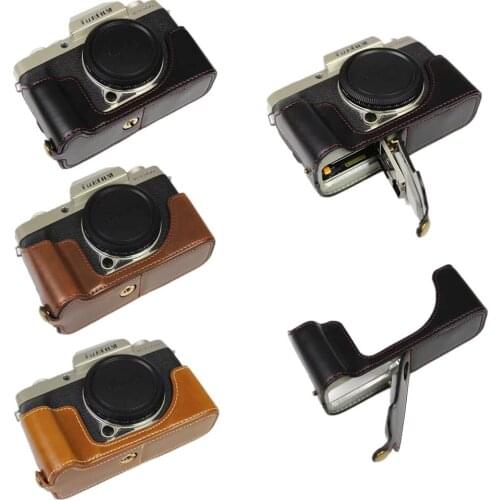 11pcs/lot Camera Bag PU Leather Half Body Set Cover For For Fujifilm Fuji X-T200 XT200 Bottom Case With Battery Opening