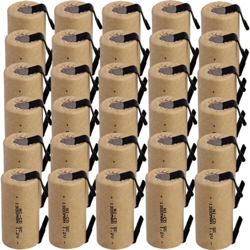 30 pcs SC 1300mah 1.2v battery NICD rechargeable SUBC batteries 4.25cm*2.2cm for power tools for bosch for makita far dewalt