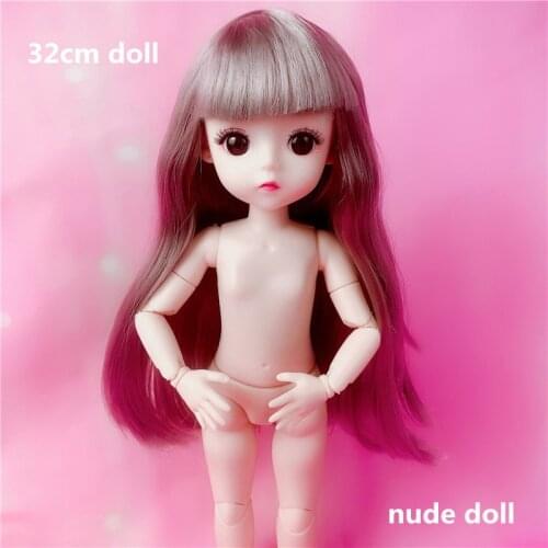 30cm BJD Doll Naked Baby Fashion Dress Up 20 Movable Joint 4D Eyes Simulation Exquisite Princess Girl Play 1/6 DIY Birthday Gift