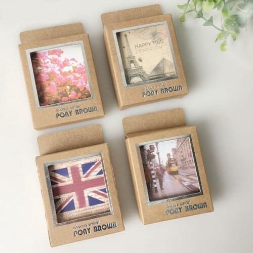 40pcs Cassette Mini Lemo Cards Cartoon Scrapbooking DIY Gift Cute Vintage Europe View Flag Flower Animal Photo Wall Decoration