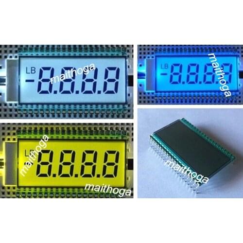 40PIN TN Positive 4-Digits Segment LCD Panel White/Blue/Yellow Green Backlight 3V