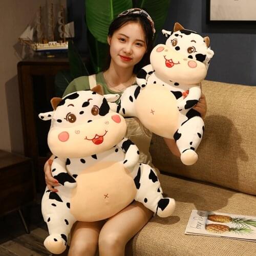 43-60cm Cute Simulation Cow Plush Toys Stuffed Lovely Lifelike Animals Pillow Doll For Girls Kids Friends Birthday Gifts
