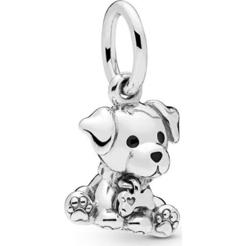 Free Shipping Authentic 925 Sterling Silver Labrador Puppy Dog Dangle Charm Fit Original Pandora Bracelet For Women DIY Jewelry