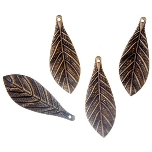 Free shipping 20Pcs Bronze Filigree Leaf Wraps Connectors Metal Crafts Decoration DIY Findings Connectors 36x13mm F1810