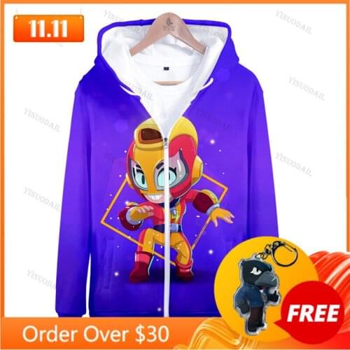Browlings 3 To 14 Years Spike Kids Hoodies Browlers 3D Printed Sweatshirt Boys Girls Cartoon Star, Jacket Tops Teen Clothes