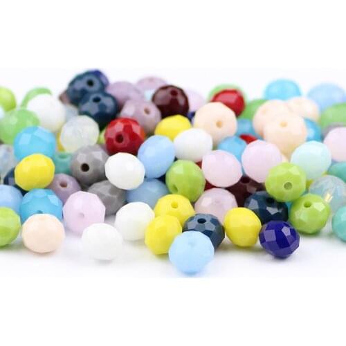 HGKLBB 30pcs Austrian Ceramic crystal beads 8mm Faceted Flat Round Spacer Loose beads For jewelry making necklace bracelets DIY