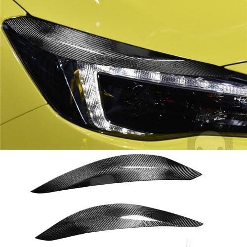 Real Carbon Fiber Front Headlight Eyelids Eyebrow Decorative Trim Cover for Subaru Impreza 2015-2019 Exterior Car Accessories