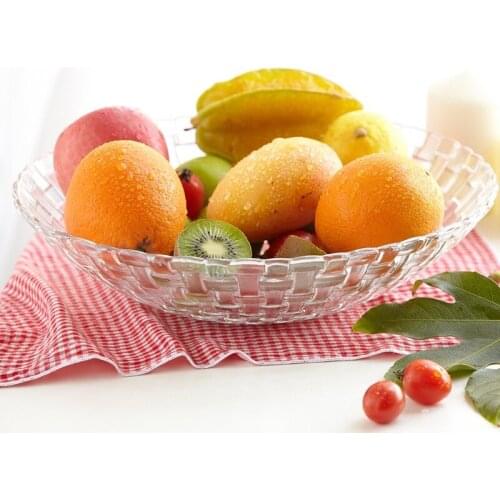 Dia 12.6-Inch Round Fruit Bowl Transparent Glass Serving Bowl Table Decorative Bowl Fashion Vegetable Bowl Free Shipping