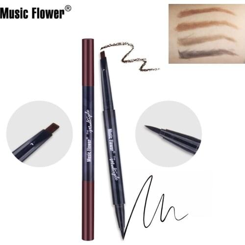 Music Flower Double Headed Automatic Makeup Not Smudge Eyebrow Pencil Wholesale Waterproof M4047 Cosmetic Gift for Girl