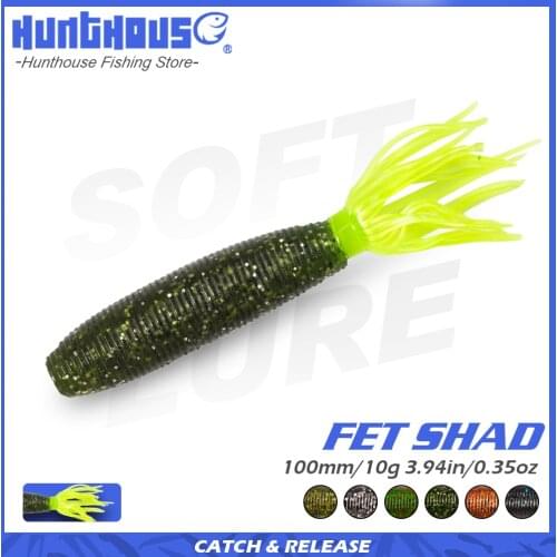 Hunthouse Fat ika 100mm 10g soft fishing lure 4pcs/bag easy shiner shad lure silicone for black bass perch zander leurre souple