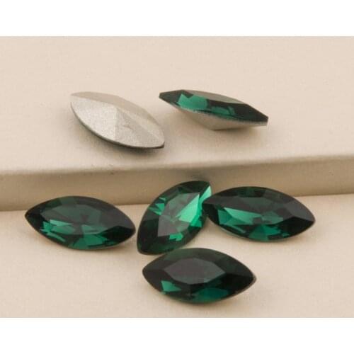 Emerald 4200 Strass Navette Sew on Rhinestone No Hotfix Rhinestone Garment Jewelry Bags Shoes Earring Accessories